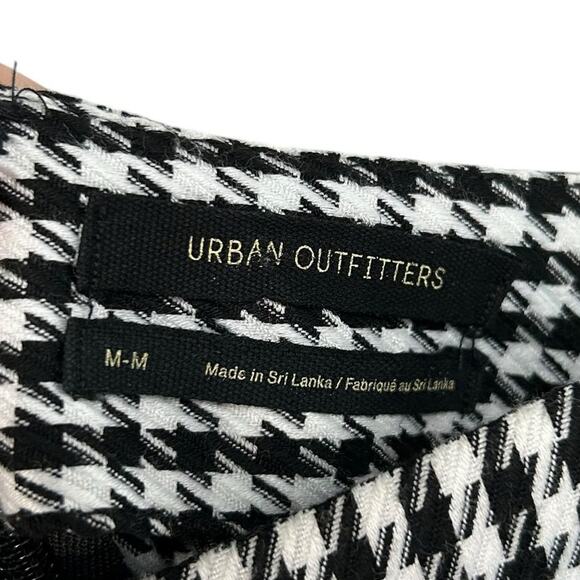 Urban Outfitters Black & White Houndstooth Checkered Mini Slip Dress Medium - Picture 3 of 7